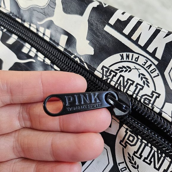 Victoria's Secret PINK Black &White PINK LOGO Cosmetic Case - Picture 6 of 10